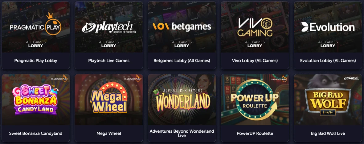 Vavada live kazino - Pragmatic Play, Playtech, Betgames, Vivo, Evolution